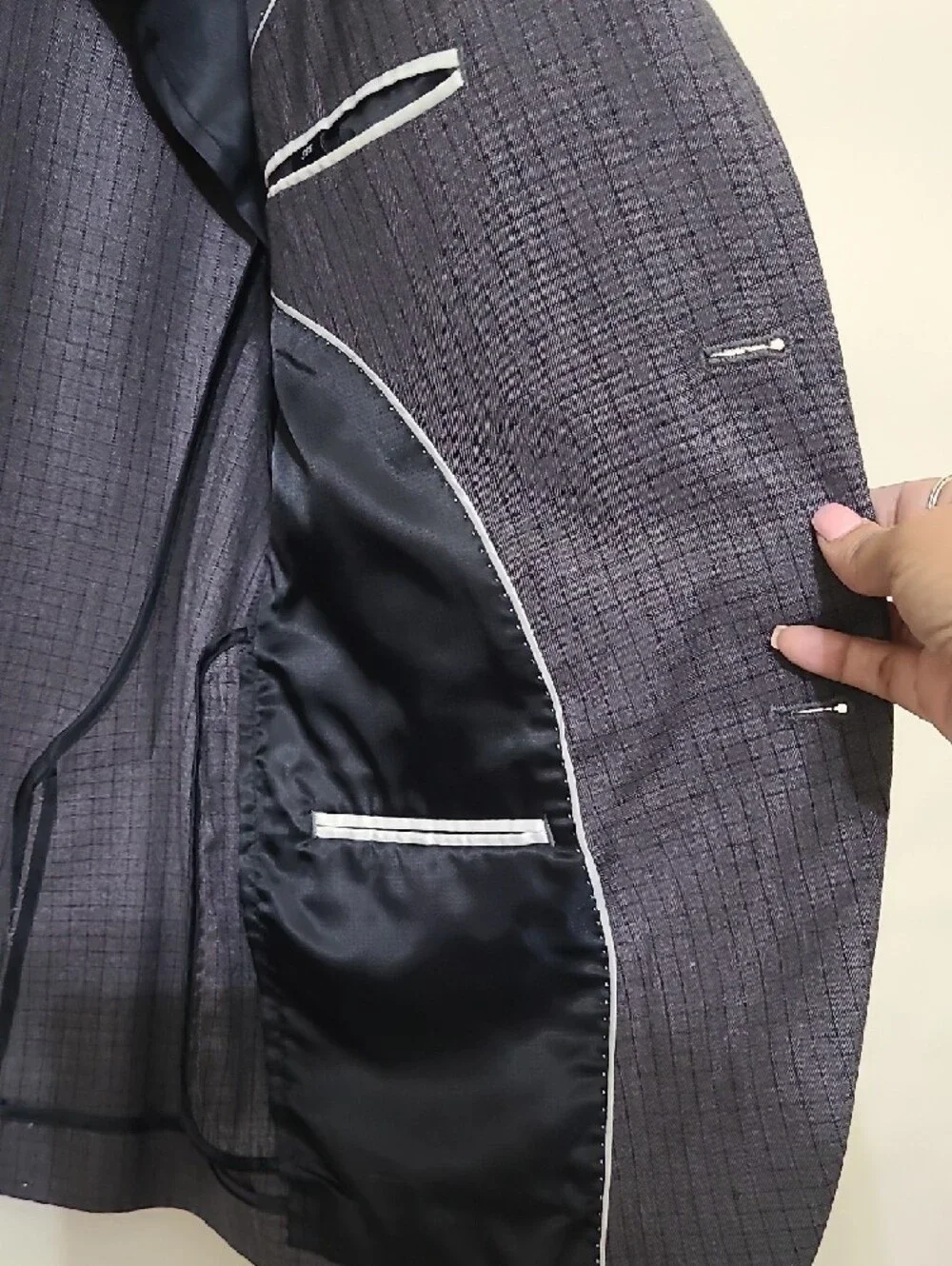 Bar‎ III Men's Slim Fit Grey Two-Button Sport Coat Blazer - Size 38S